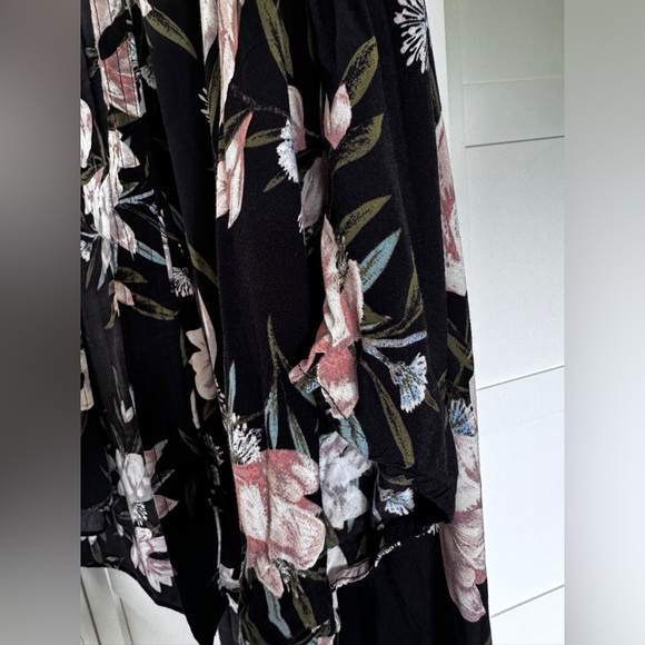 ARITZIA TALULA Cosima Floral Kimono Open Cape Oversized Cardigan Black XXS/XS - Picture 10 of 16